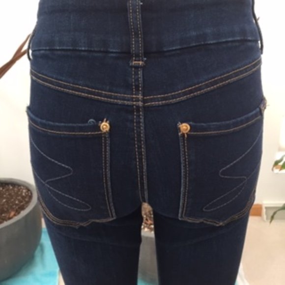 Seven7 High Rise Tummyless Women’s Skinny Dark Wash Jean - 6 - Picture 5 of 15